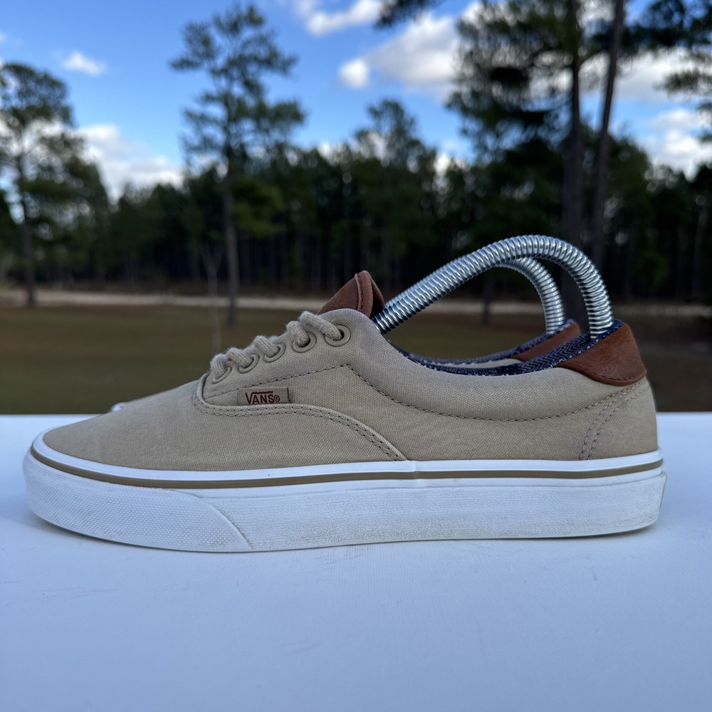 Vans Era 59 Mens 7.5 / Womens‎ 9 Tan C&L Low Top Frost Chevron Classics Leather - Picture 4 of 9